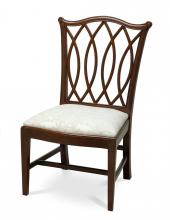 Maitland-Smith 89-0302 - Patron Side Chair, Mahogany, Off-White Seat, 39"H 89-0302