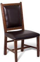 Maitland-Smith 89-0303 - Studio Side Chair, Wood, Antique Brown Leather, 41.75"H 89-0303