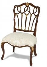 Maitland-Smith 89-0306 - Gothic Side Chair, White Upholstery, Wood, 41"H 89-0306