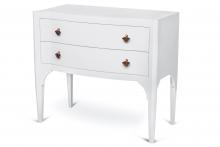 Maitland-Smith 89-0805 - Summit Chest, White, Brass Handles, 40"W 89-0805