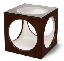Maitland-Smith 89-1005 - Mozambique Side Table, Wood, Tempered Glass Top, 20.75"H 89-1005