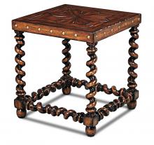 Maitland-Smith 89-1012 - Serpentine Side Table, Distressed Wood, 24"H 89-1012