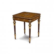 Maitland-Smith 89-1014 - Finneas End Table, Myrtlewood, Gold & Brass Accents, 24"W 89-1014