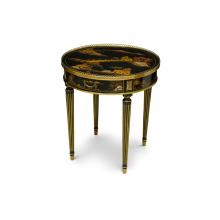 Maitland-Smith 89-1016 - Silk Side Table, Black, Brass Accents, 29"H 89-1016