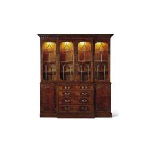 Maitland-Smith 89-1201 - Jessica Display Cabinet, Mahogany, Glass Doors, Brass Handles, 82"W 89-1201