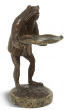Maitland-Smith 89-1603 - Fancy Frog Soap Dish, Brass Patina, 7"W 89-1603