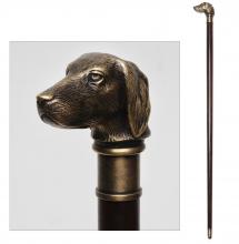 Maitland-Smith 89-1609 - Dog Walking Stick, Walnut, Brass, 3.5"W 89-1609