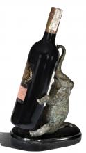 Maitland-Smith 89-1701 - Elephant Wine Holder, Verdigris , Black Base, 7.25"W 89-1701