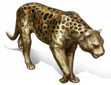 Maitland-Smith 89-1803 - Prowling Leopard Sculpture, Polished Brass, 14"W 89-1803