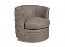 Maitland-Smith RA1056S-PAS-PEW - Clarissa Accent Chair, Pasadena Pewter Gray Leather, 28"H RA1056S-PAS-PEW