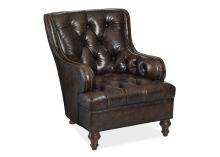 Maitland-Smith RA1134-MAS-CHE - Piper Accent Chair, Masterpiece Chestnut Brown Leather, 37"H RA1134-MAS-CHE