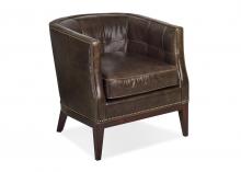 Maitland-Smith RA1139-L-DEL-MIN - Veronica Club Chair, Del Rio Mink Brown Leather, 29"H RA1139-L-DEL-MIN