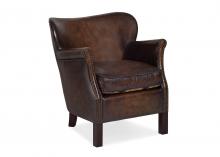 Maitland-Smith RA1180-HUN-TOB - Malcolm Accent Chair, Hunter Tobacco Brown Leather, 30"H RA1180-HUN-TOB