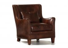 Maitland-Smith RA172-DAN-TOB - Vermont Accent Chair, Danbury Tobacco Brown Leather, 35"H RA172-DAN-TOB