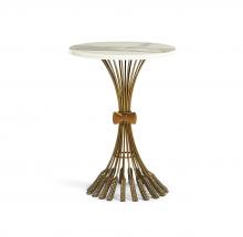 Maitland-Smith CJ8369-30 - Itzel Martini Table, Antique Brass, White Marble Top, 16"W CJ8369-30