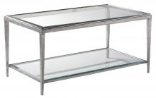 Maitland-Smith HM1015C - Jinx Cocktail Table, Rectangle, Nickel , Glass Top, 40"W HM1015C