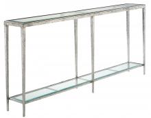 Maitland-Smith HM1017 - Jinx Console Table, Large, Nickel , Glass Top, 72"W HM1017