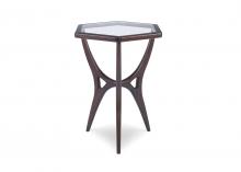 Maitland-Smith HM1239 - Walt Side Table, Walnut, Glass Top, 27"H HM1239