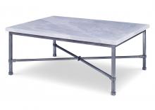 Maitland-Smith HM1333C - League Cocktail Table, Blackened Steel, Gray Top, 44"W HM1333C