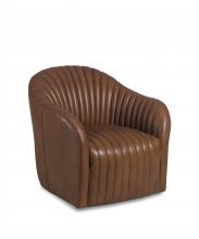 Maitland-Smith RA1160-CBS-FER-TOF - Elias Accent Chair, Fergus Toffee Brown Leather, 31.25"H RA1160-CBS-FER-TOF
