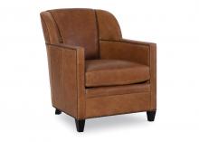 Maitland-Smith RA1162-1-REN-ACO - Bronson Club Chair, Reno Acorn Brown Leather, Black Feet, 36"H RA1162-1-REN-ACO