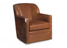 Maitland-Smith RA1162-S-REN-CHO - Bronson Accent Chair, Reno Chocolate Brown Leather, 36"H RA1162-S-REN-CHO