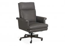 Maitland-Smith RA1280ST-QUA-GRA - Zeb Office Chair, Quarry Gray Stone Leather, Black, 45.75"H RA1280ST-QUA-GRA