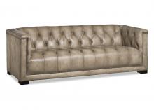 Maitland-Smith RA3188-LOL-WHE - Dobbs Sofa, Lola Wheat Leather, Black Feet, 90"W RA3188-LOL-WHE