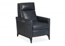 Maitland-Smith RA7186PR-COV-GRA - Killian Power Recliner, Cove Gray Mist Leather, Black Feet, 27.5"W RA7186PR-COV-GRA