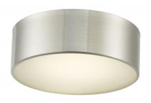 Abra Lighting 30030FM-BN-Bongo - 10" Metal Cylinder and Frosted Glass Flushmount with High Output Dimmable LED