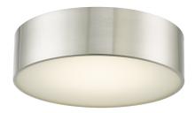 Abra Lighting 30031FM-BN-Bongo - 12" Metal Cylinder and Frosted Glass Flushmount with High Output Dimmable LED