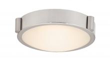Abra Lighting 30064FM-BN-Halo - 8" Low Profile Frosted Glass Flushmount with High Output Dimmable LED
