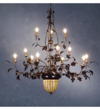 Meyda Black 10009 - 60" Wide Greenbriar Oak 12 Arm Chandelier