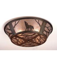 Meyda Black 10010 - 22" Wide Wolf on the Loose Flush Mount