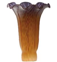 Meyda Black 10168 - 3"W x 5"H Amber/Purple Lily Shade