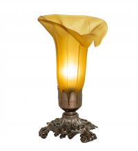 Meyda Black 10221 - 8" High Amber Tiffany Pond Lily Victorian Accent Lamp