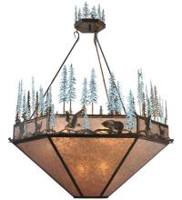 Meyda Black 106009 - 60"W Wildlife at Pine Lake Inverted Pendant