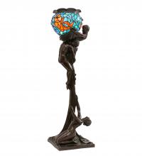 Meyda Black 10708 - 35" High Lovers' Trangle W/Tiffany Goldfish Table Lamp