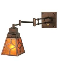 Meyda Black 108400 - 5-14" Wide Diamond Craftsman Swing Arm Wall Sconce