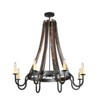 Meyda Black 108810 - 43"W Barrel Stave Madera 8 LT Chandelier