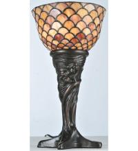 Meyda Black 108935 - 14"H Tiffany Fishscale Mini Lamp