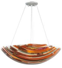 Meyda Black 109206 - 24"W Metro Fusion Marina Glass Inverted Pendant