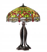 Meyda Black 109607 - 30" High Tiffany Hanginghead Dragonfly Table Lamp