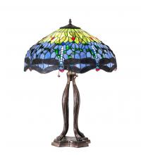 Meyda Black 109609 - 33" High Tiffany Hanginghead Dragonfly Table Lamp