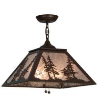 Meyda Black 109955 - 16" Square Tall Pines Pendant