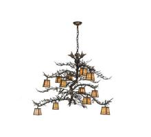 Meyda Black 110031 - 52" Wide Pine Branch Valley View 12 Light Chandelier