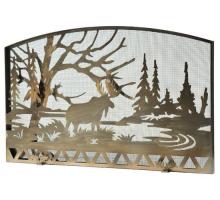 Meyda Black 111149 - 61"W X 38"H Moose Creek Fireplace Screen