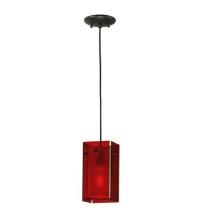 Meyda Black 111274 - 5"Sq Metro Red Quadrato Mini Pendant