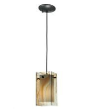 Meyda Black 111347 - 5"Sq Metro Cognac Swirl Quadrato Mini Pendant