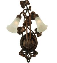 Meyda Black 11239 - 11"W White Pond Lily 2 LT Wall Sconce